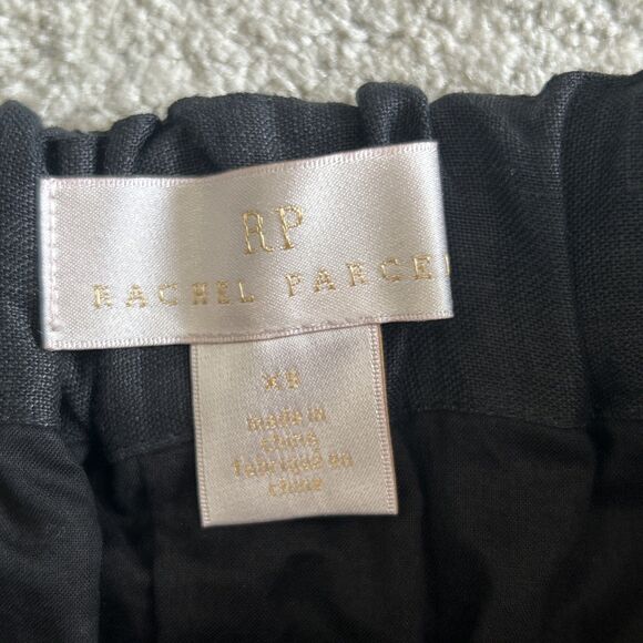 Rachel Parcell Shorts Womens XS Eyelet Linen Black Pockets Elastic Band Stretch - Picture 3 of 7